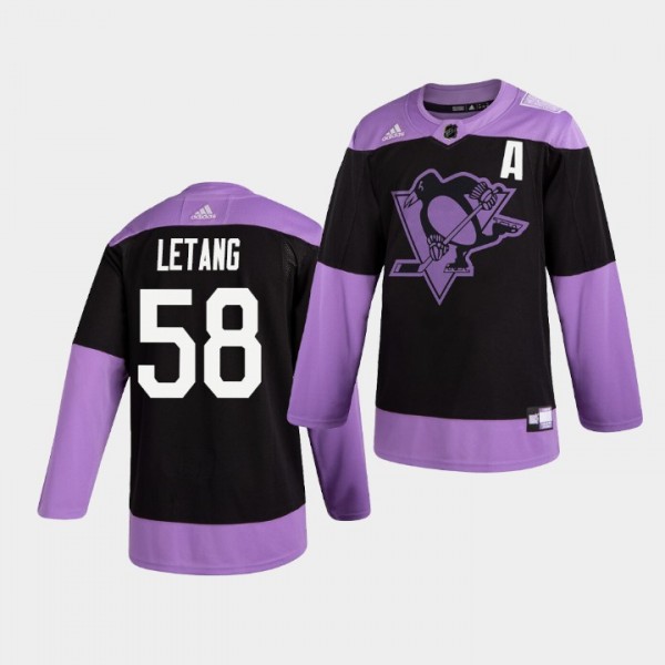 Kris Letang Penguins #58 Practice Hockey Fights Ca...