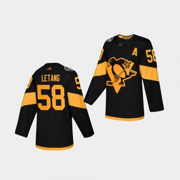 Kris Letang #58 Penguins 2019 NHL Stadium Series Y...