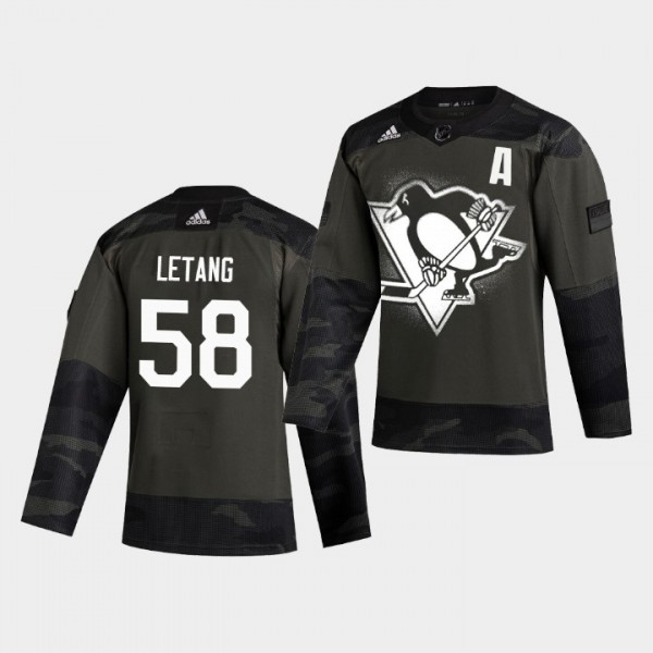 Kris Letang Penguins #58 Authentic 2019 Veterans Day Jersey