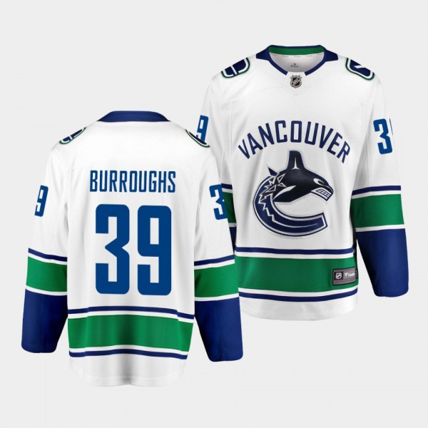 Kyle Burroughs Vancouver Canucks 2021-22 Away Whit...