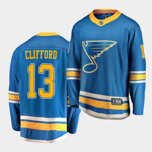 Kyle Clifford St. Louis Blues 2020-21 Alternate Men Blue Breakaway Player Jersey