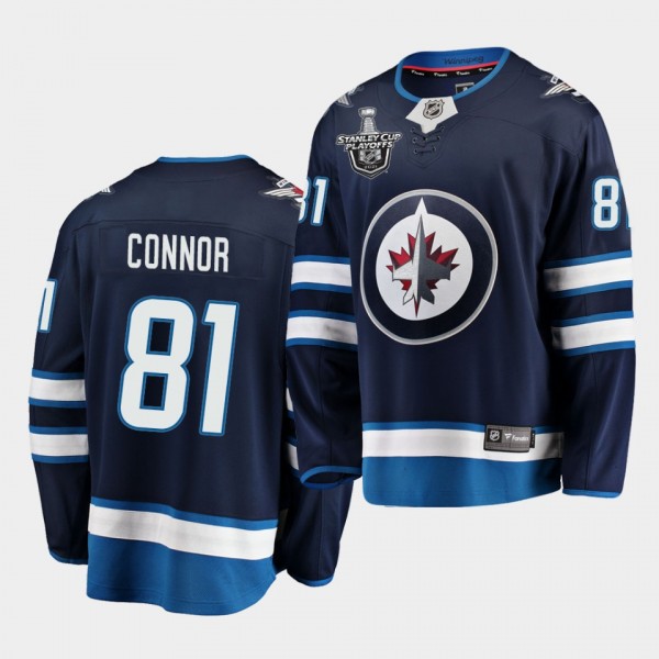 Kyle Connor #81 Jets 2021 Stanley Cup Playoffs Navy Jersey