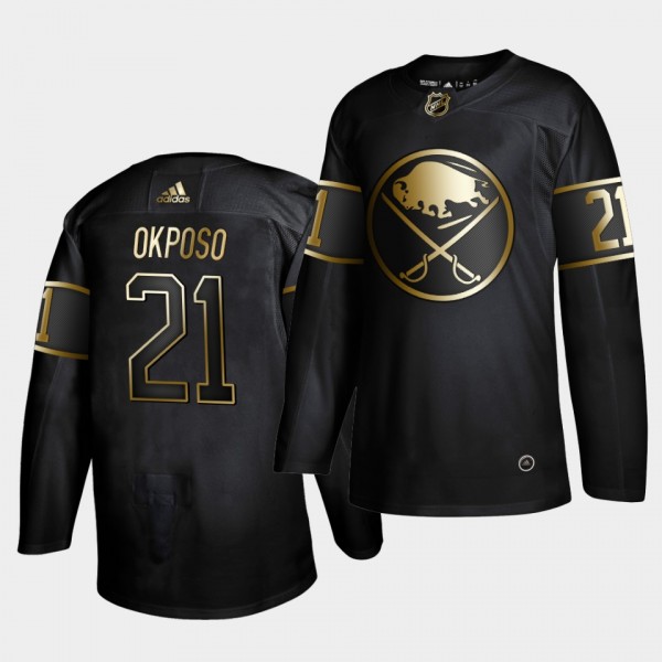 Kyle Okposo #21 Sabres Golden Edition Black Authentic Jersey
