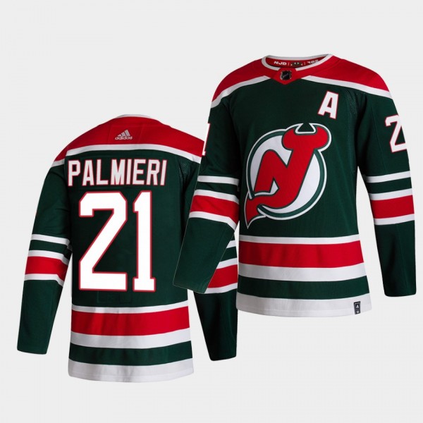 New Jersey Devils 2021 Reverse Retro kyle palmieri Green Special Edition Authentic Jersey