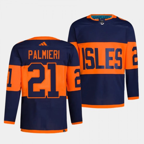 New York Islanders 2024 NHL Stadium Series Kyle Palmieri #21 Navy Authentic Pro Jersey Men's