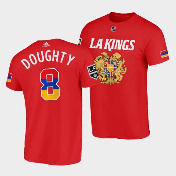 Los Angeles Kings Armenian Heritage Night Drew Doughty #8 Red T-Shirt exclusive