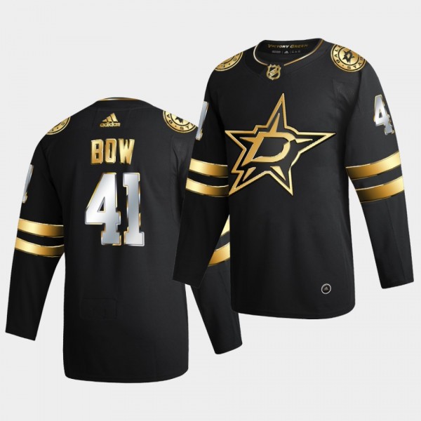 Dallas Stars Landon Bow 2020-21 Authentic Golden Limited Edition Black Jersey