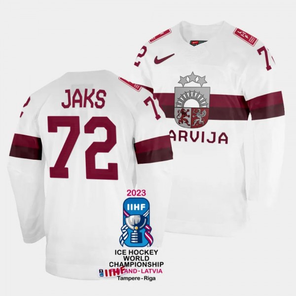 Latvia #72 Jānis Jaks 2023 IIHF World Championshi...