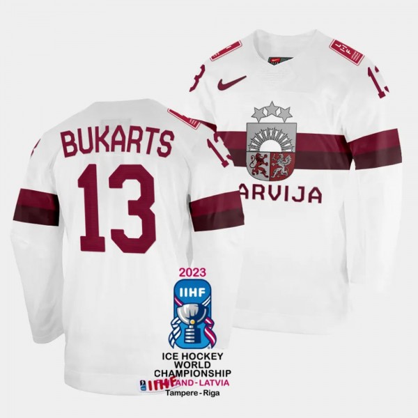 Latvia #13 Rihards Bukarts 2023 IIHF World Champio...
