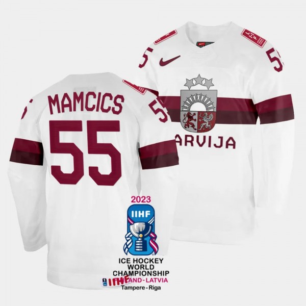 Latvia #55 Roberts Mamcics 2023 IIHF World Champio...