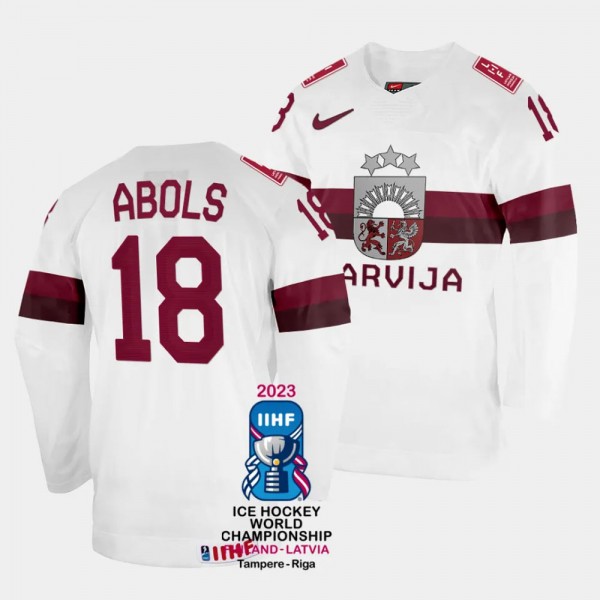 Latvia #18 Rodrigo Abols 2023 IIHF World Champions...