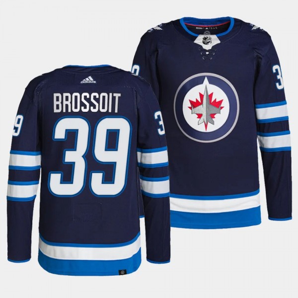 Laurent Brossoit Winnipeg Jets Home Navy #39 Authe...