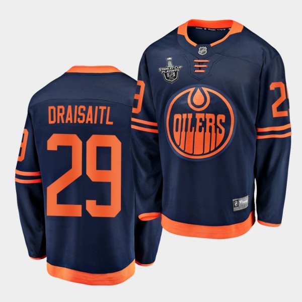 Leon Draisaitl #29 Oilers 2020 Stanley Cup Playoffs Navy Alternate Jersey