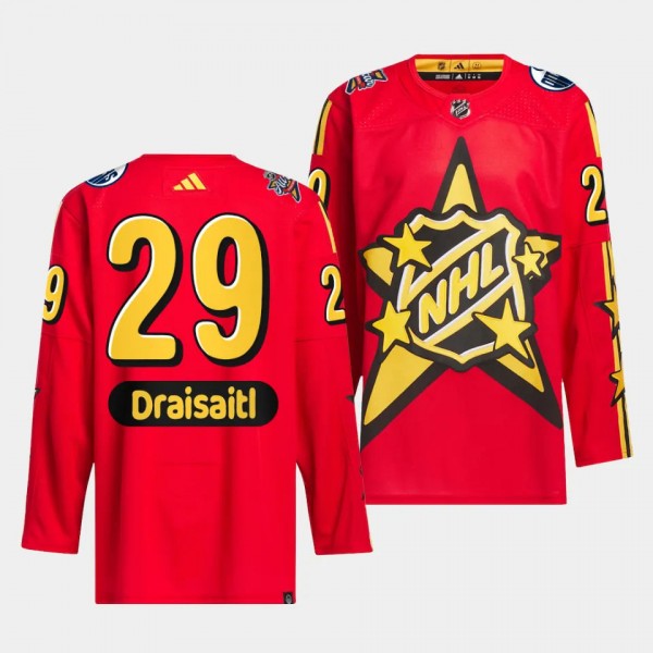 2024 NHL All-Star Game Edmonton Oilers Leon Draisaitl #29 Red drew house Jersey