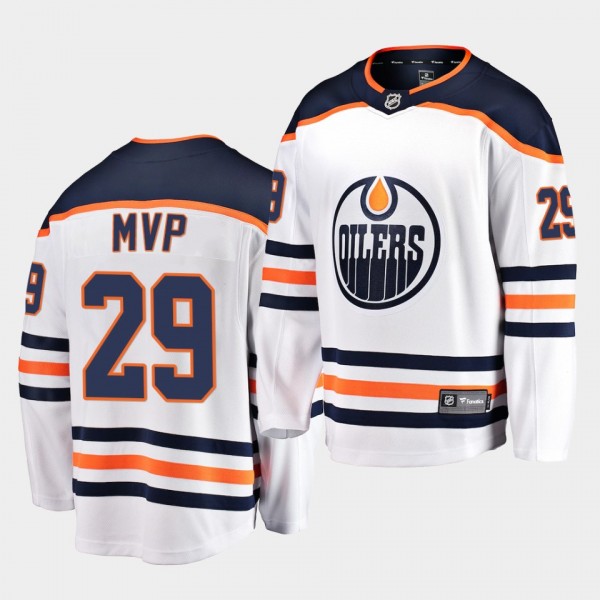 Leon Draisaitl #29 Oilers 2020 NHL MVP White Away ...