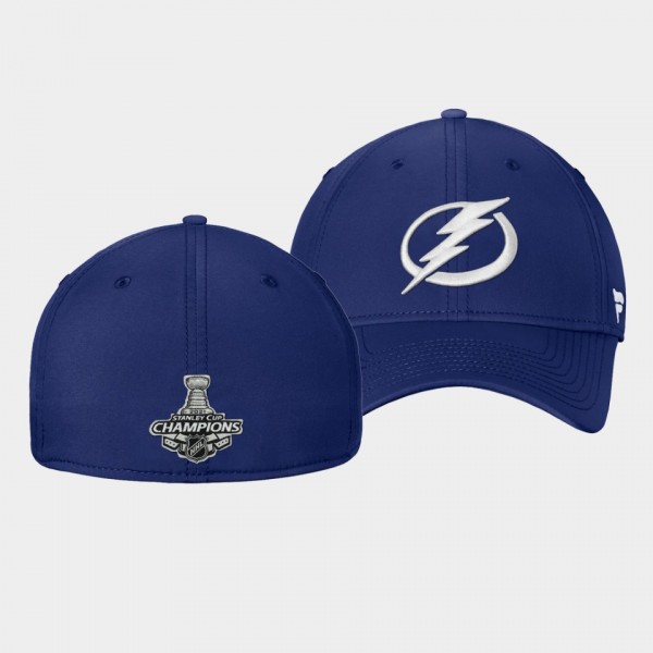 Tampa Bay Lightning 2021 Stanley Cup Champions Blue Primary Logo Flex Hat