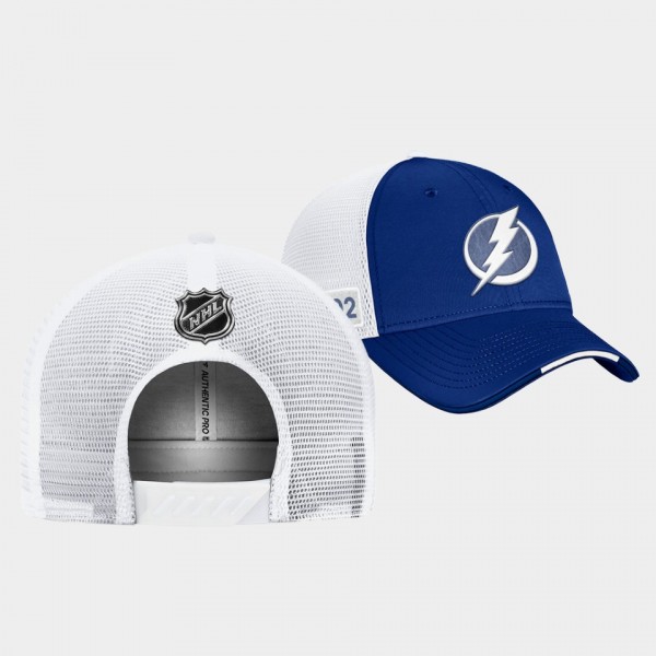 Tampa Bay Lightning 2022 NHL Draft On Stage Authentic Pro Adjustable Hat Blue