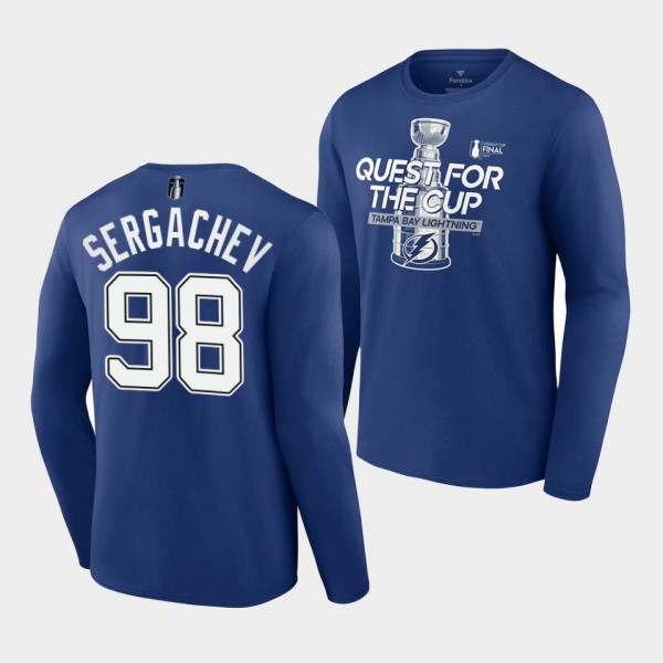 Mikhail Sergachev Tampa Bay Lightning 2022 Stanley Cup Final Longsleeve T-Shirt Blue #98