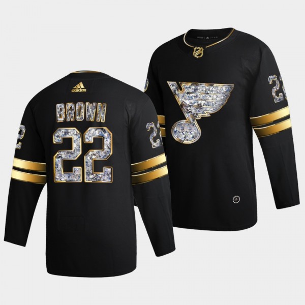 St. Louis Blues Logan Brown 2022 Stanley Cup Playoffs Diamond Edition Black Jersey