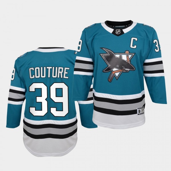 Logan Couture Youth Jersey Sharks 30th Anniversary Teal Throwback Premier Jersey