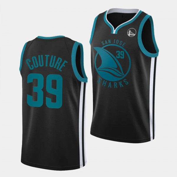 Logan Couture San Jose Sharks Warriors Mashup 2023 Black Jersey #39 Basketball