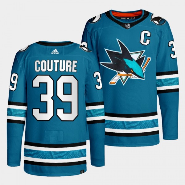 San Jose Sharks 2022-23 Home Logan Couture #39 Teal Jersey Primegreen Authentic