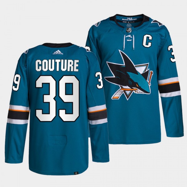 Logan Couture Sharks Home Teal Jersey #39 Primegre...