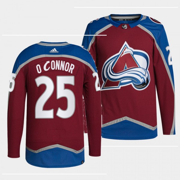 Logan O'Connor #25 Avalanche Home Burgundy Jersey 2021-22 Primegreen Authentic