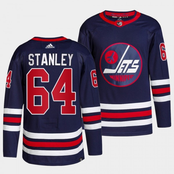 Jets Alternate Logan Stanley #64 Navy Jersey Prime...