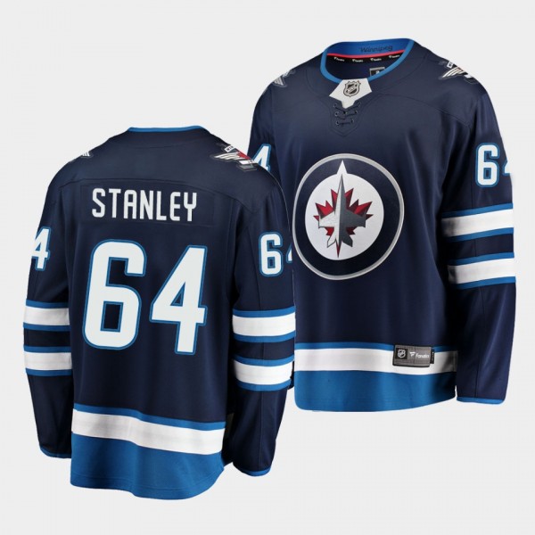 Logan Stanley Winnipeg Jets 2021 Home Navy Player Men Jersey