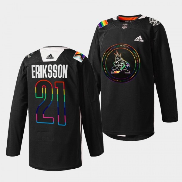 Loui Eriksson #21 Coyotes Pride Night 2022 HockeyI...