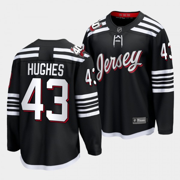 New Jersey Devils Luke Hughes Alternate Black Breakaway Player Jersey Men's