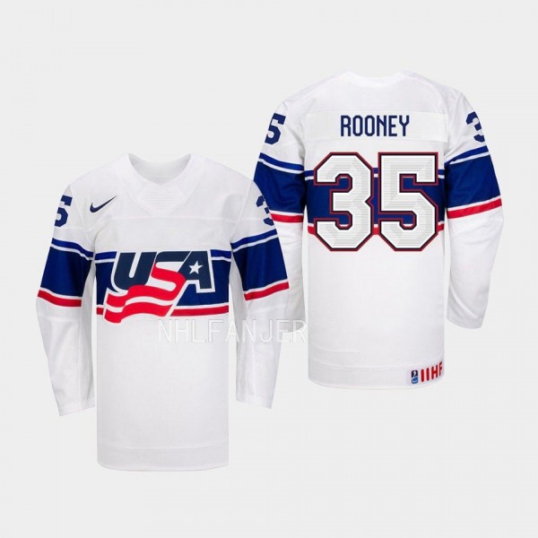 USA Hockey IIHF Maddie Rooney #35 White Jersey Hom...