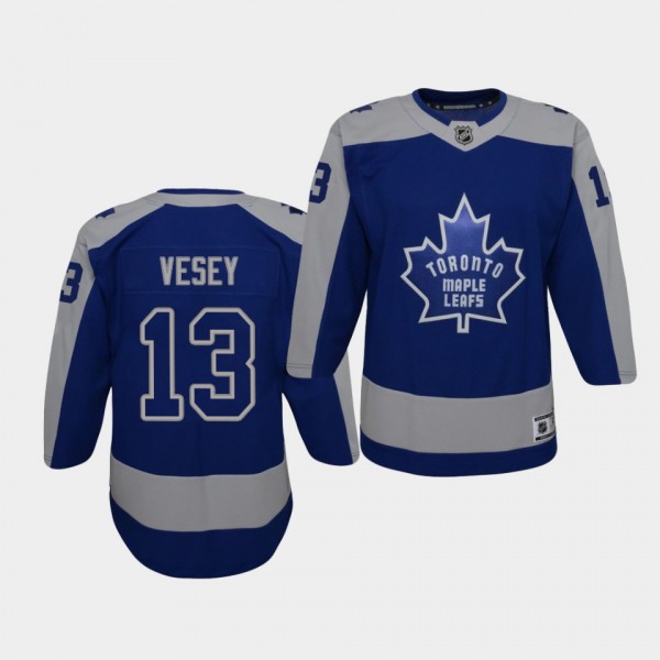 Jimmy Vesey Toronto Maple Leafs 2021 Reverse Retro Blue Replica Youth Jersey