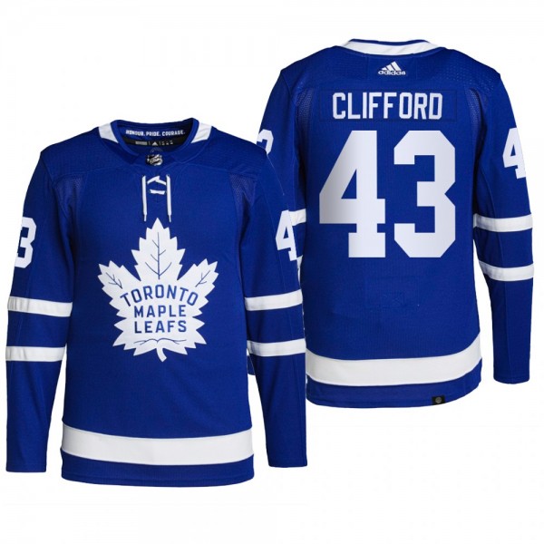 Kyle Clifford Toronto Maple Leafs Home Jersey Blue #43 Authentic Primegreen Uniform