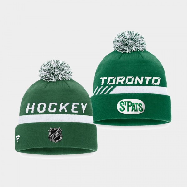Authentic Pro Locker Room Toronto Maple Leafs Green Alternate Logo Knit Hat