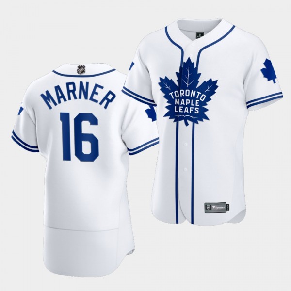Mitchell Marner Toronto Maple Leafs 2020 NHL X MLB Crossover Edition White Baseball Jersey