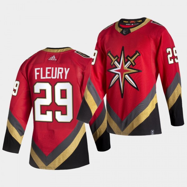 Vegas Golden Knights 2021 Reverse Retro Marc-andre Fleury Red Authentic Jersey