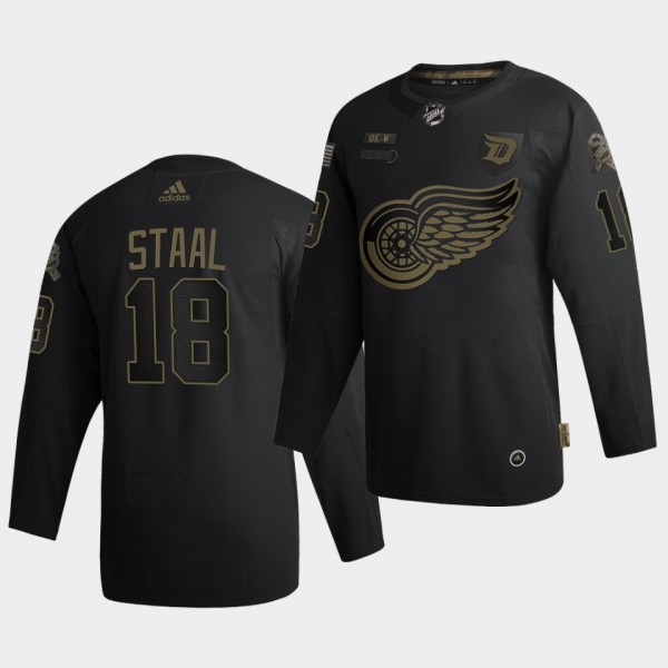 Marc Staal #18 Red Wings 2020 Salute To Service Au...