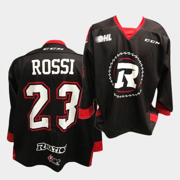 OHL Ottawa 67's Marco Rossi Black 2020 Draft Jerse...