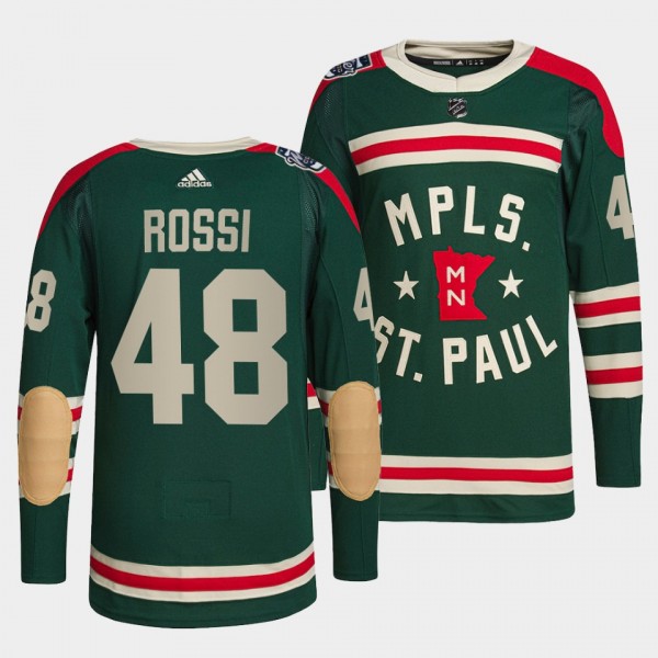 Marco Rossi #48 Wild 2022 Winter Classic Authentic Green Jersey