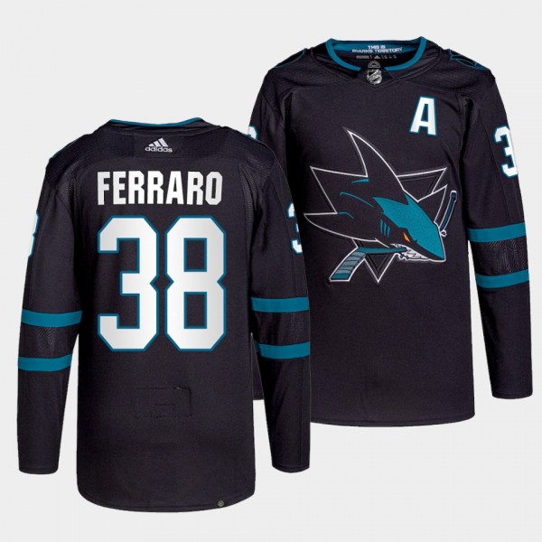 Mario Ferraro #38 Sharks Alternate Black Jersey 2021-22 Authentic Pro