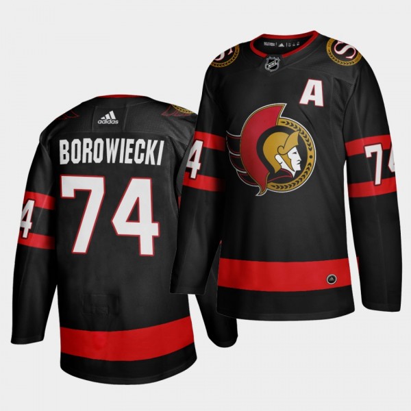 Mark Borowiecki Ottawa Senators Home 2020-21 Black...