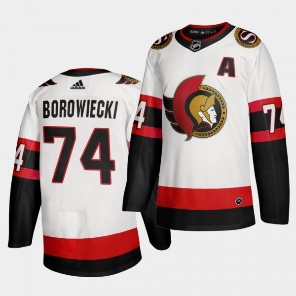 Mark Borowiecki Ottawa Senators Road 2020-21 White...