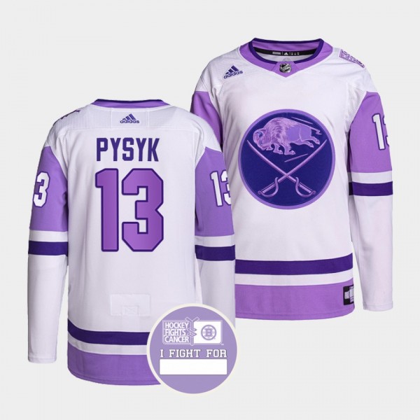 Buffalo Sabres Mark Pysyk Hockey Fights Cancer Jersey #13 White Purple Primegreen