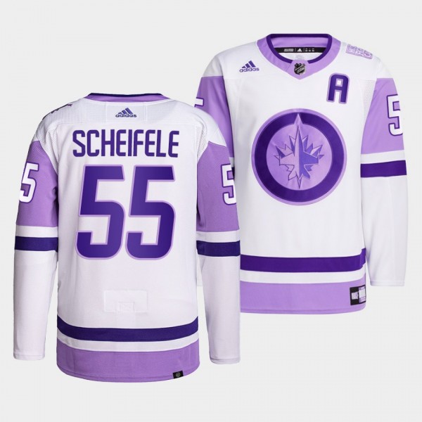 Winnipeg Jets Mark Scheifele 2021 HockeyFightsCancer Jersey #55 White Primegreen