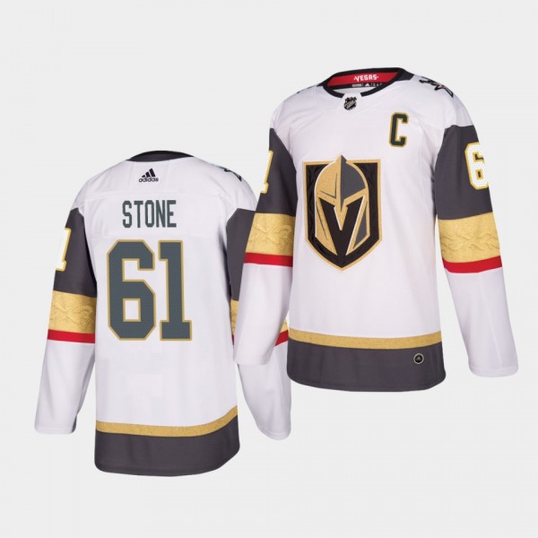 Mark Stone #61 Golden Knights Authentic 2021 Captain White Jersey