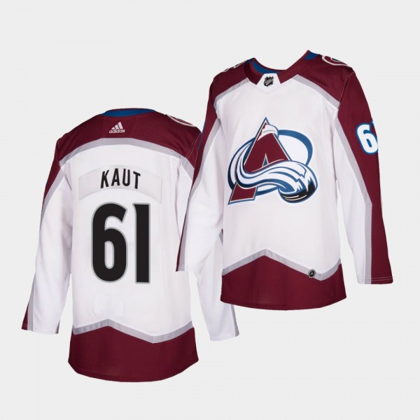 Martin Kaut #61 Avalanche 2021 Authentic Away Whit...