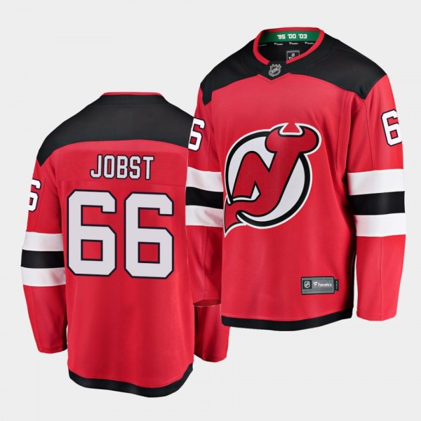 Mason Jobst New Jersey Devils Home Men Red 2021 Trade Jersey