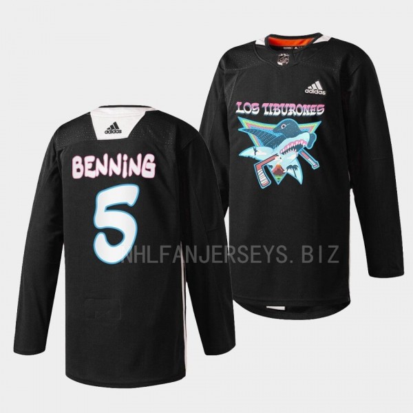 San Jose Sharks 2022 Los Tiburones Matt Benning #5...